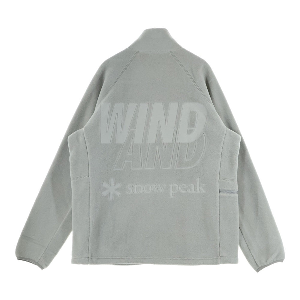snow peak(スノーピーク) ×WIND AND SEA ウィンダンシー バックロゴ ジップアップ フリースジャケット カーキ WAS-JK-25AU702