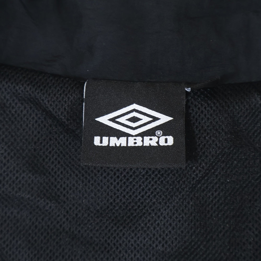 UMBRO(アンブロ) バックロゴエンブロイダリー ジップアップ ナイロンジャケット ブラック MD18-MSM-JK01