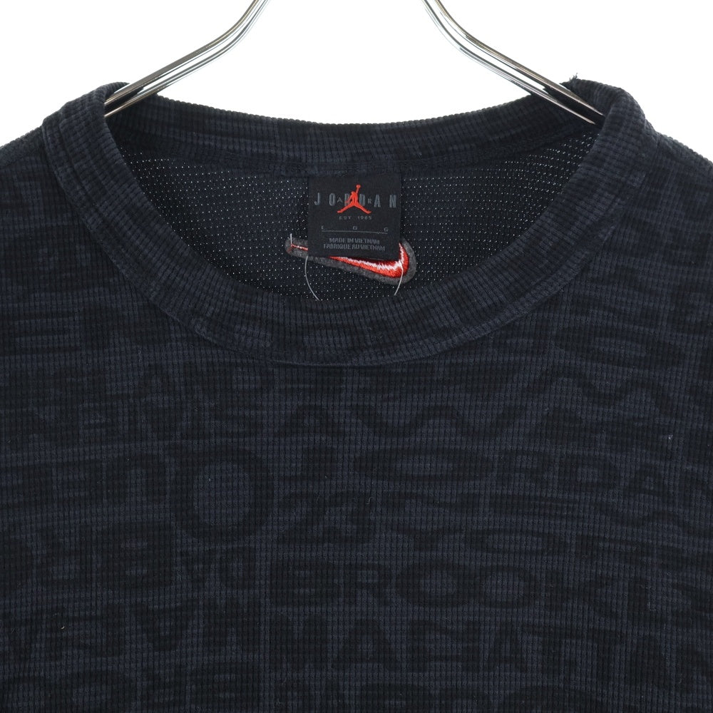JORDAN BRAND(ジョーダンブランド) ×AWAKE アウェイク 総柄 サーマル 長袖Tシャツ カットソー ブラック IB7955-010