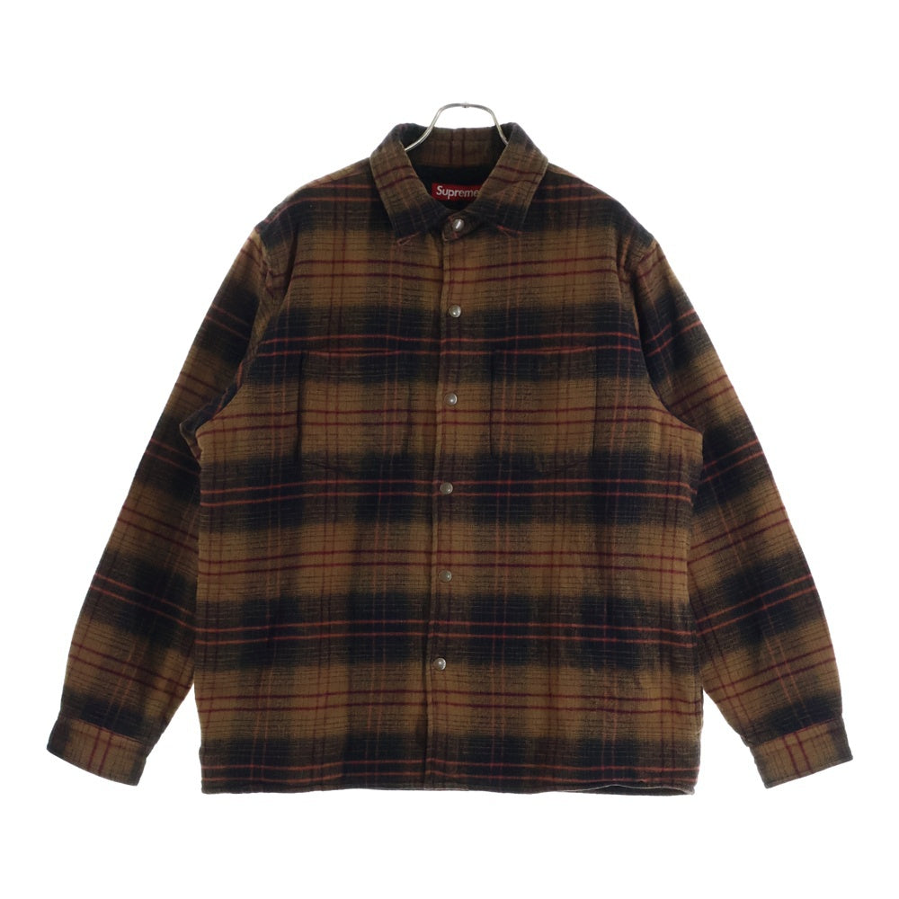 SUPREME(シュプリーム) 23AW Lined Flannel Snap Shirt ライン フランネルチェック スナップシャツジャケット ブラウン