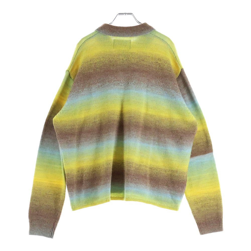 AWAKE(アウェイク) 24AW OMBRE POLO COLLOR SWEATER オンブレ ポロカラー ニットスウェット セーター マルチカラー