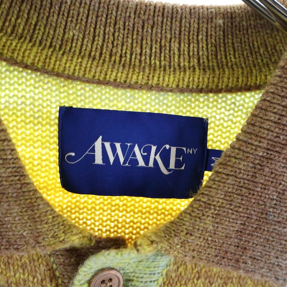 AWAKE(アウェイク) 24AW OMBRE POLO COLLOR SWEATER オンブレ ポロカラー ニットスウェット セーター マルチカラー
