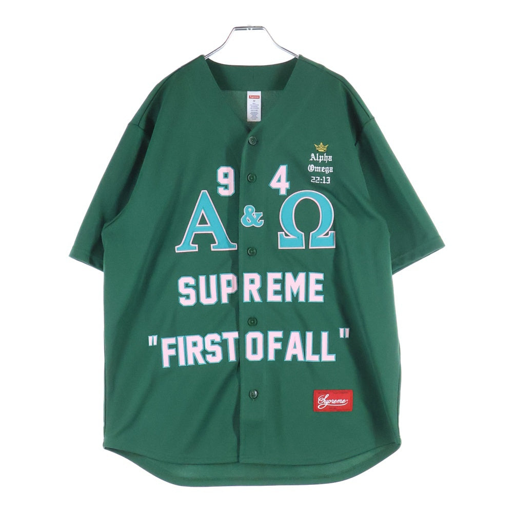 SUPREME(シュプリーム) 24AW Alpha Omega Baseball Jersey アルファ オメガ ベースボールジャージー 半袖シャツ グリーン