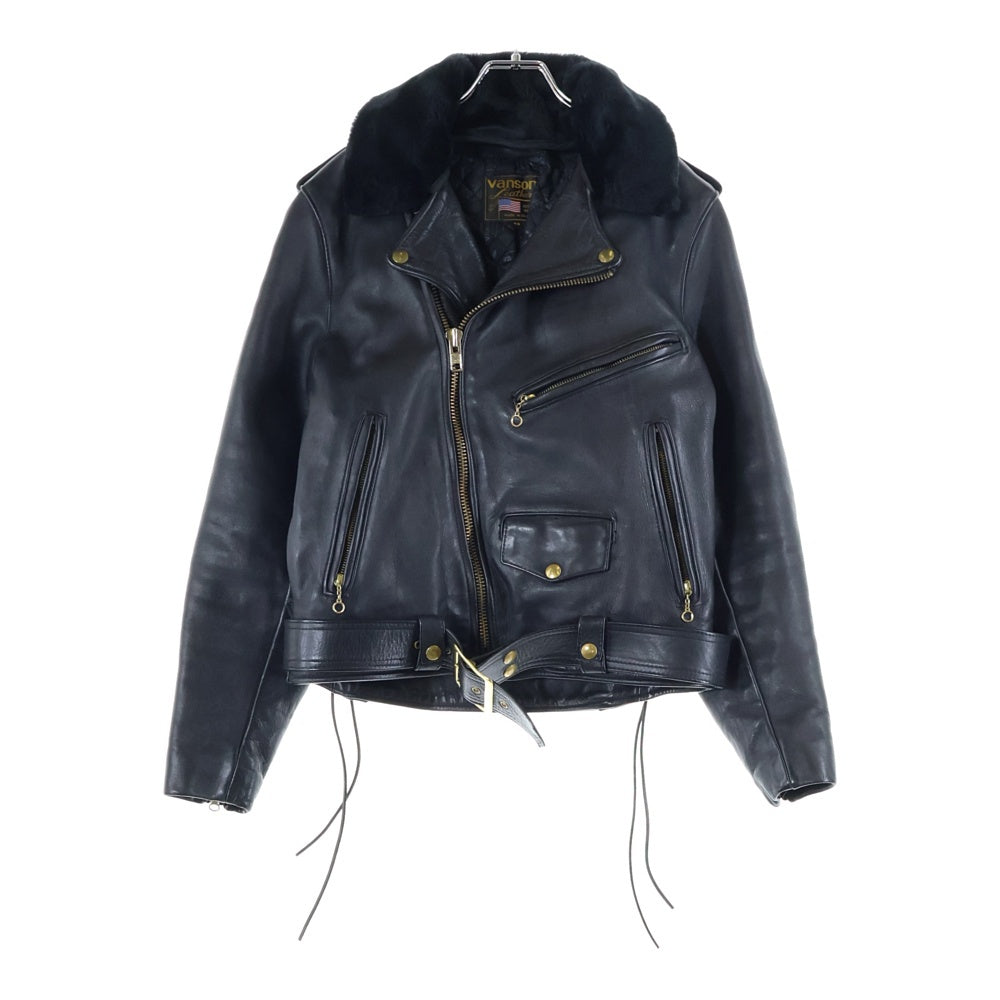 VANSON(バンソン) TYPE E タイプE ハイウェイマン モーターサイクル レザーダブルライダースジャケット ブラック