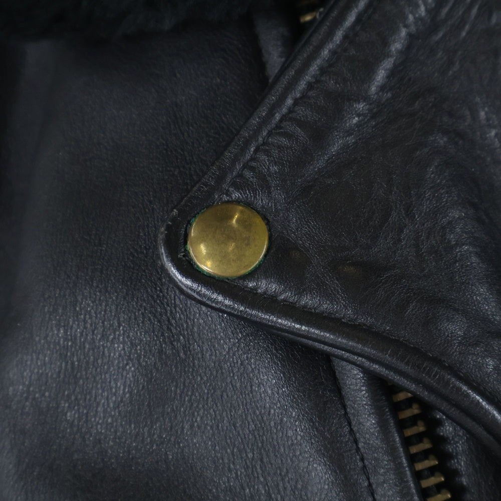 VANSON(バンソン) TYPE E タイプE ハイウェイマン モーターサイクル レザーダブルライダースジャケット ブラック