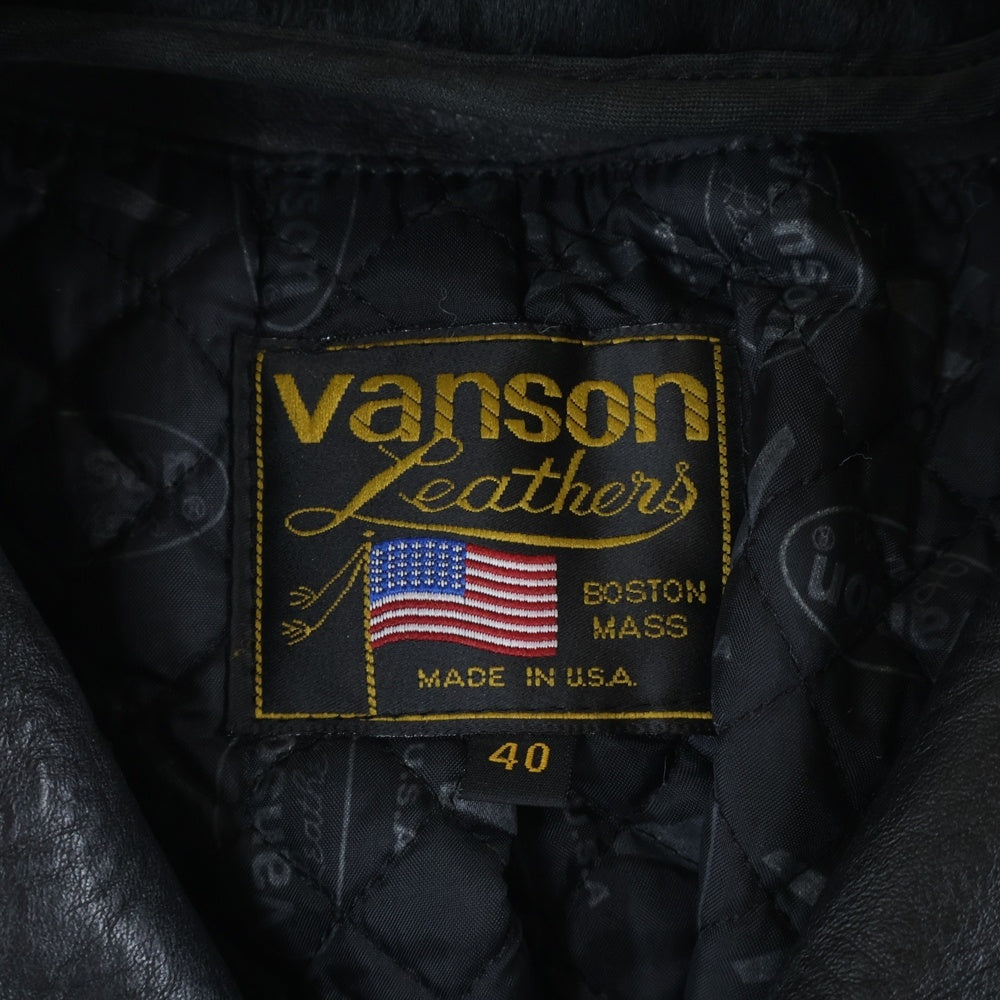 VANSON(バンソン) TYPE E タイプE ハイウェイマン モーターサイクル レザーダブルライダースジャケット ブラック