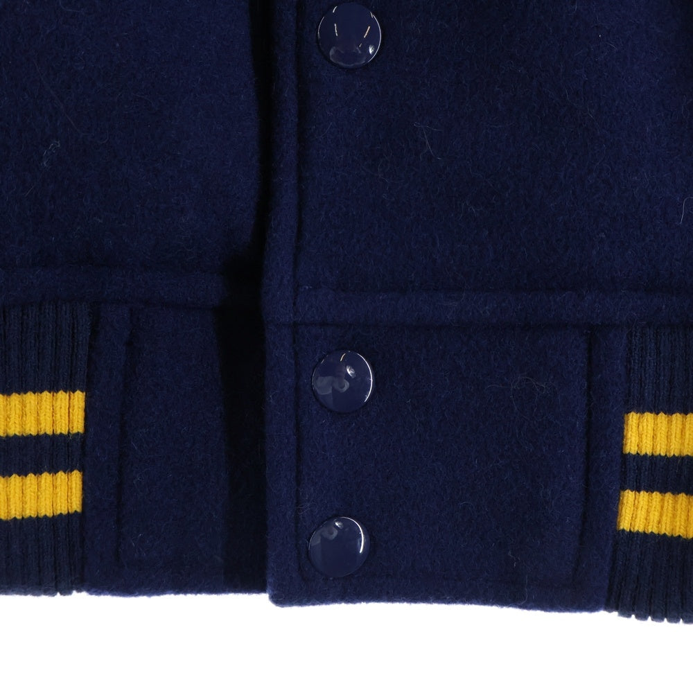 SUPREME(シュプリーム) 24AW Veritas Varsity Jacket ヴェリタス バーシティ ジャケット スタジャン ネイビー/イエロー