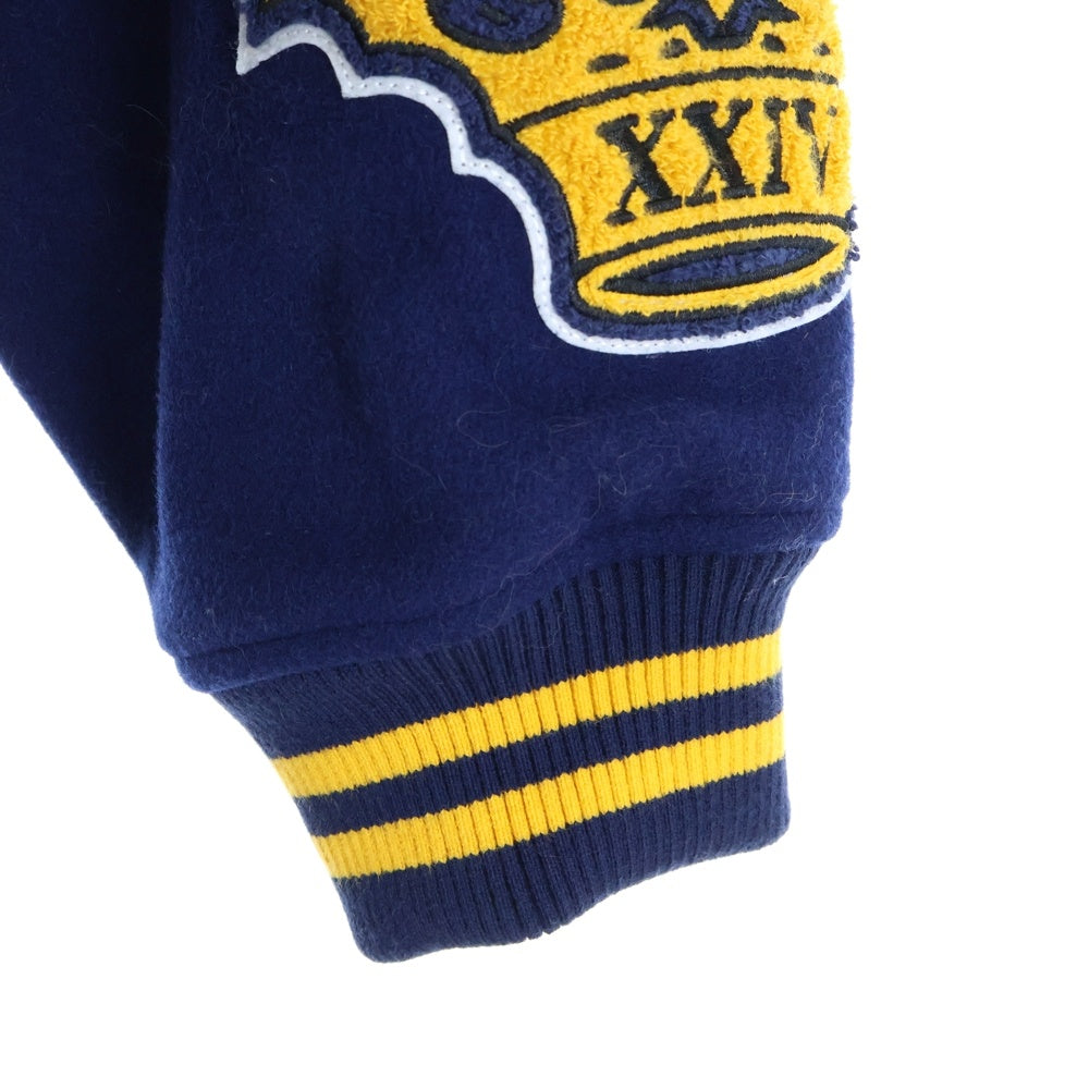 SUPREME(シュプリーム) 24AW Veritas Varsity Jacket ヴェリタス バーシティ ジャケット スタジャン ネイビー/イエロー