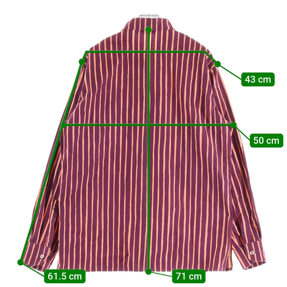 marimekko(マリメッコ) JOKAPOIKA 2017 ストライプ柄 コットン 長袖シャツ レッド レディース