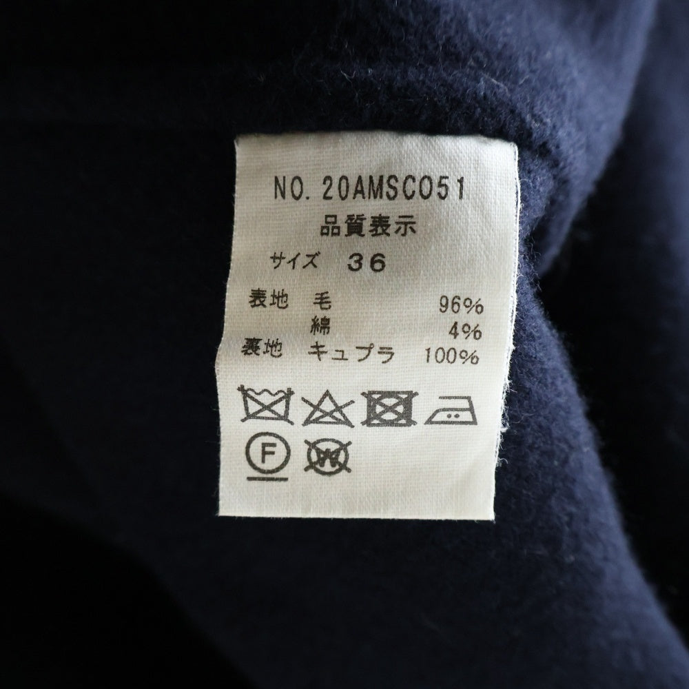 NO BRAND(ノーブランド) THE SHINZONE シンゾーン JERMYN COAT ウール 2B ロング チェスターコート ネイビー 20AMSC051
