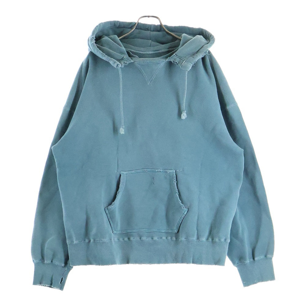ANCELLM(アンセルム) 22AW ACW3 DAMAGE SWEAT HOODIE EX ダメージ加工 スウェット プルオーバーパーカー ブルー