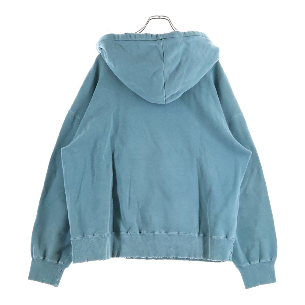 ANCELLM(アンセルム) 22AW ACW3 DAMAGE SWEAT HOODIE EX ダメージ加工 スウェット プルオーバーパーカー ブルー