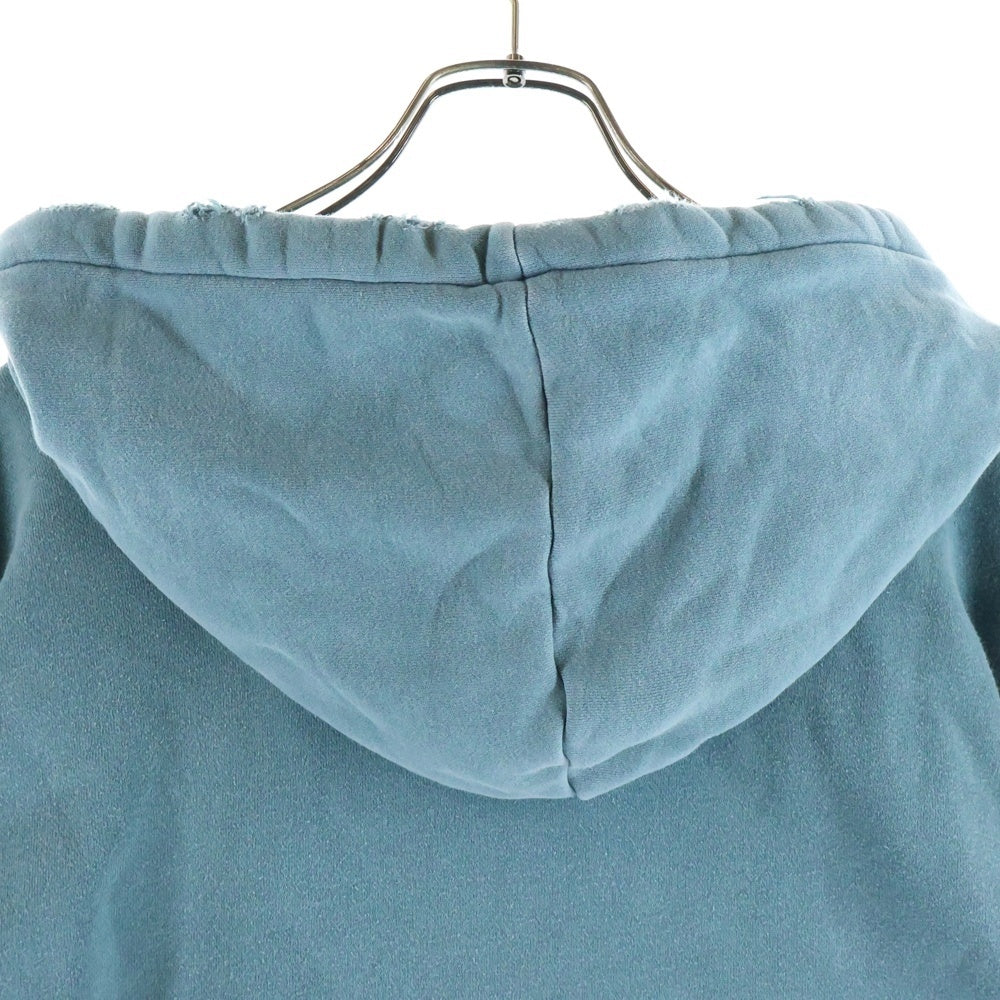 ANCELLM(アンセルム) 22AW ACW3 DAMAGE SWEAT HOODIE EX ダメージ加工 スウェット プルオーバーパーカー ブルー