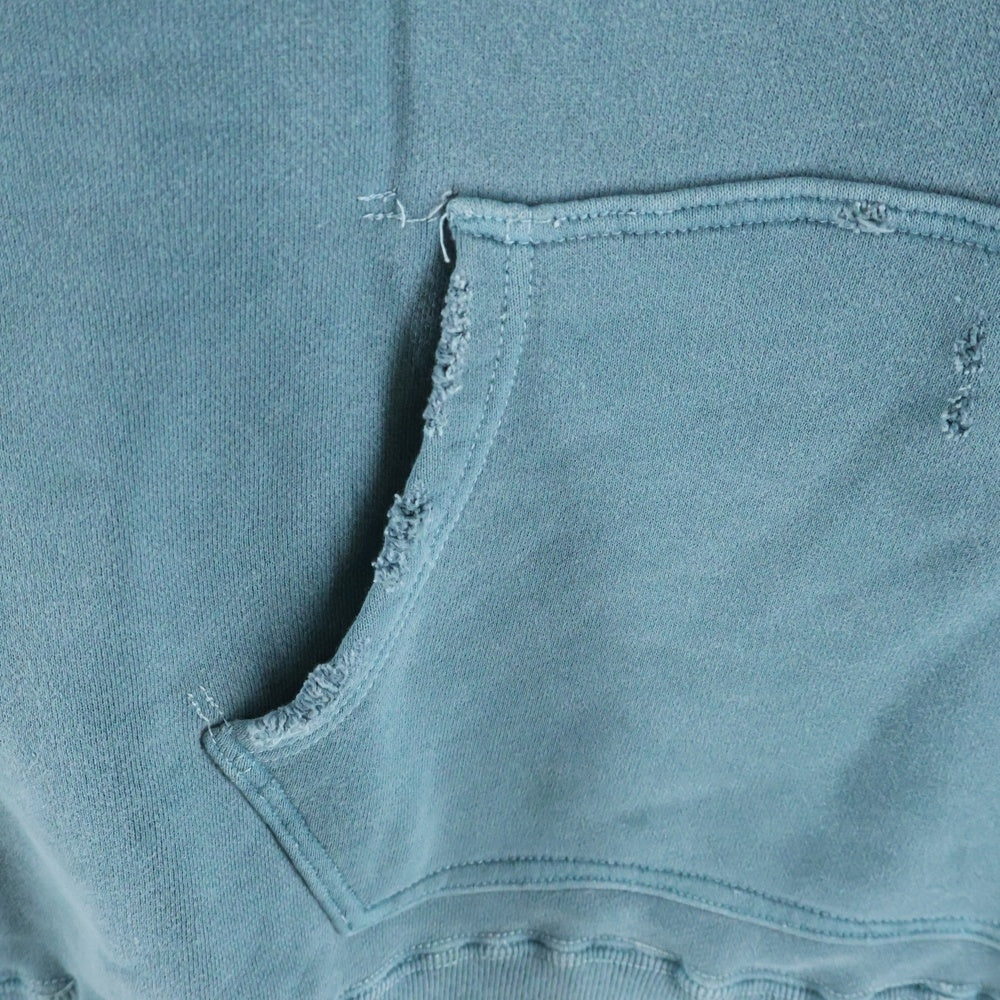 ANCELLM(アンセルム) 22AW ACW3 DAMAGE SWEAT HOODIE EX ダメージ加工 スウェット プルオーバーパーカー ブルー