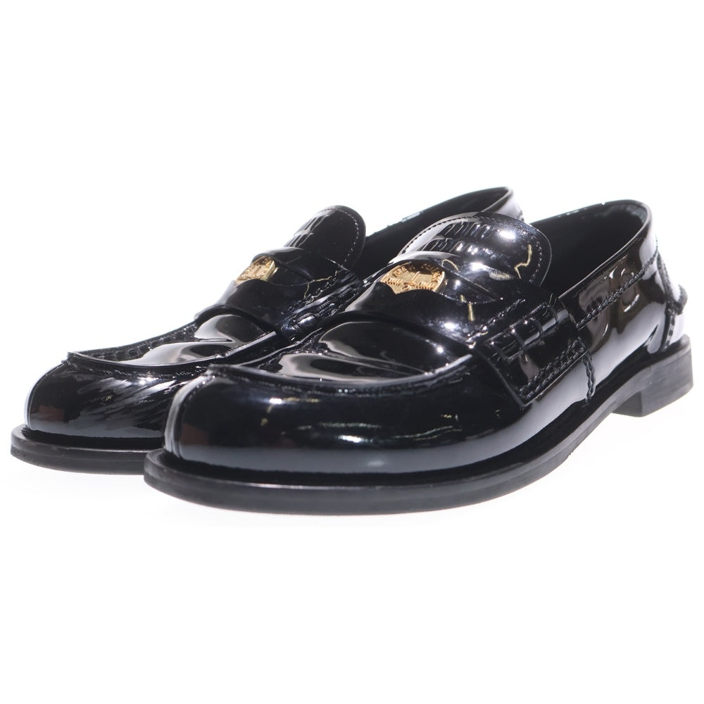 miumiu(ミュウミュウ) パテントレザー コインローファー シューズ レディース ブラック 773