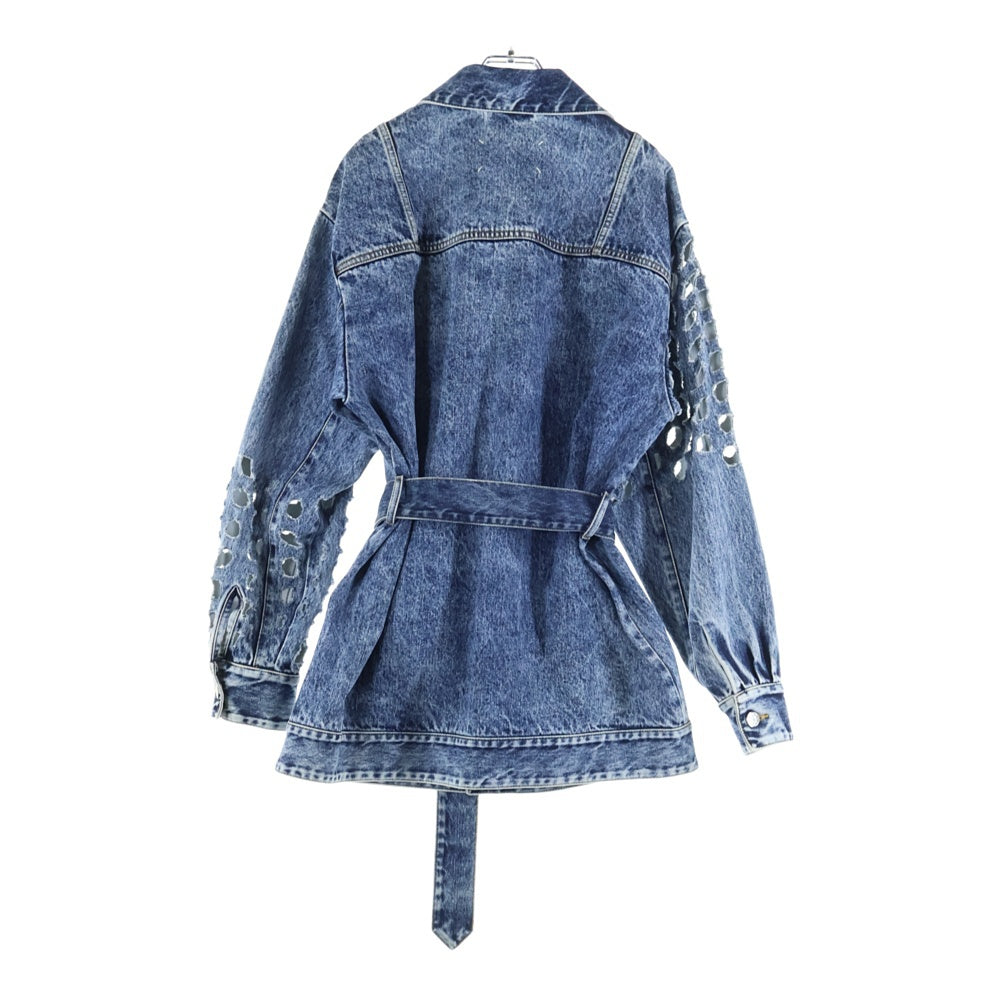 MM6 Maison Margiela(エムエムシックスメゾンマルジェラ) 20SS カットアウト加工 ベルテッドデニムジャケット インディゴ S29AM0339