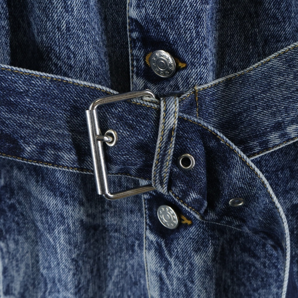 MM6 Maison Margiela(エムエムシックスメゾンマルジェラ) 20SS カットアウト加工 ベルテッドデニムジャケット インディゴ S29AM0339