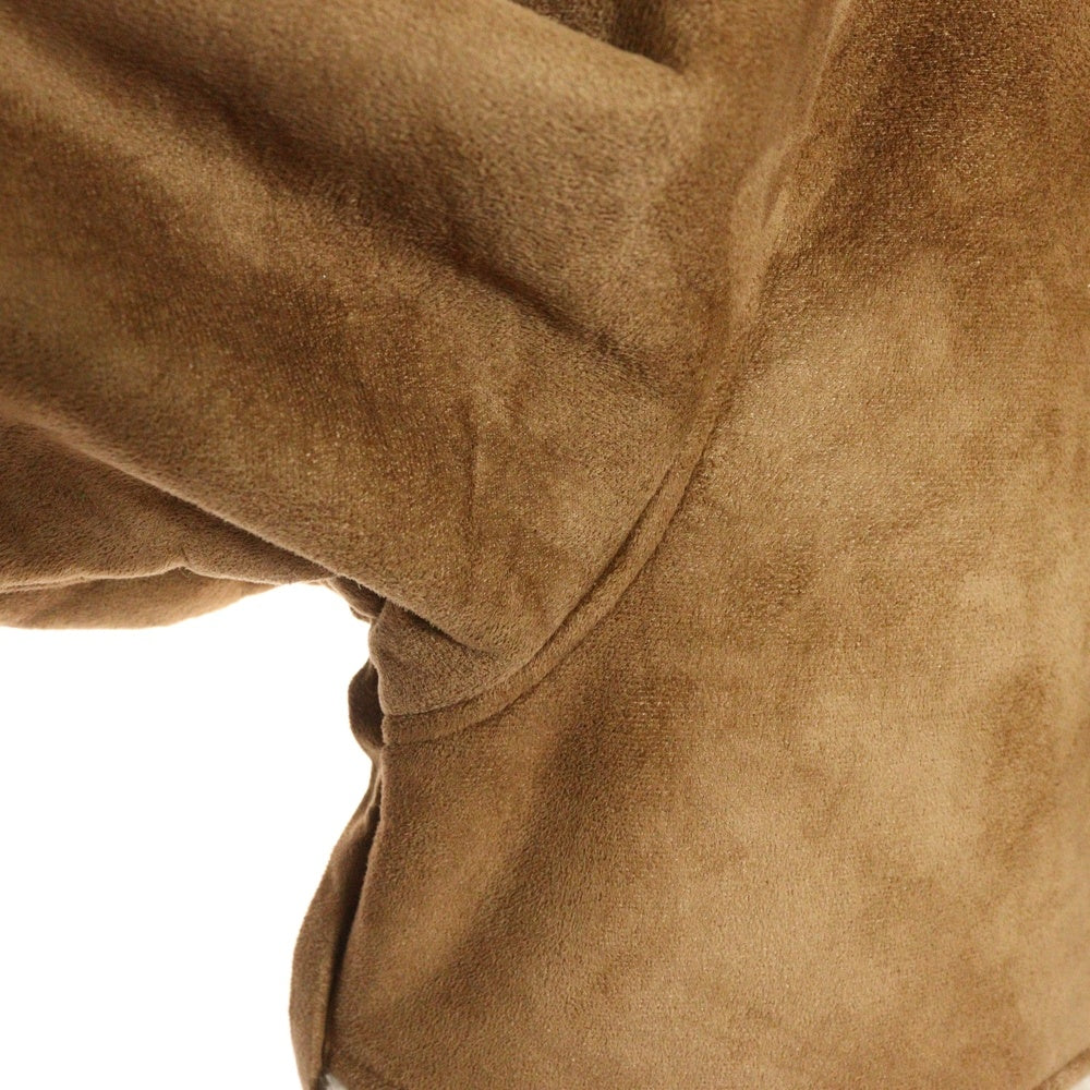 BURTON(バートン) 裏地ボア ジップアップ フェイクレザー フーデッドムートンジャケット ブラウン