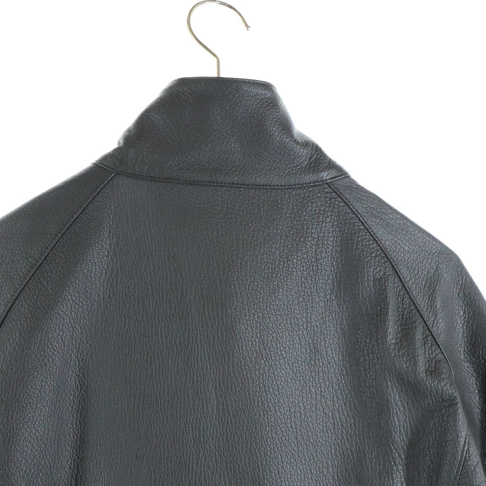 LIDnM(リドム) 23SS VINTAGE GOAT RIDING BLOUSON マルチポケット ジップアップ ゴートレザージャケット ブラック IM23SS04432