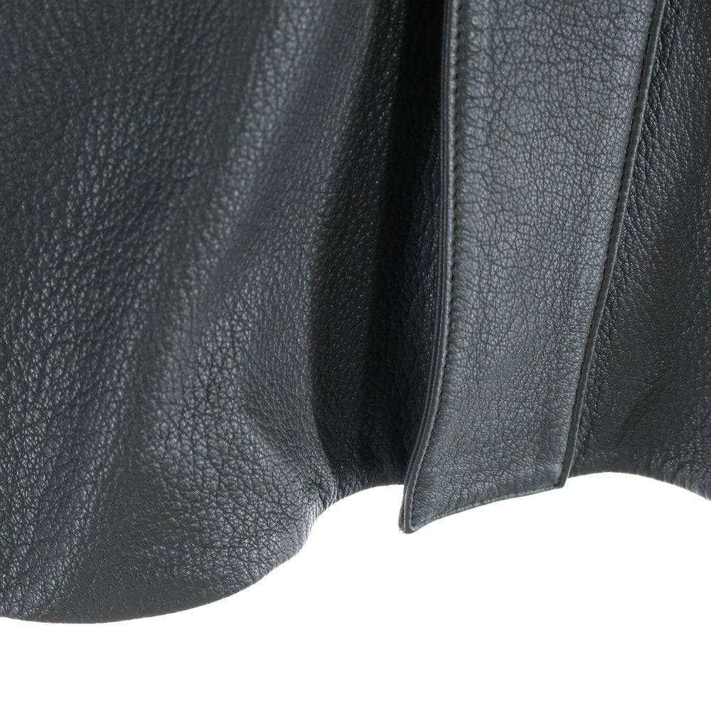 LIDnM(リドム) 23SS VINTAGE GOAT RIDING BLOUSON マルチポケット ジップアップ ゴートレザージャケット ブラック IM23SS04432