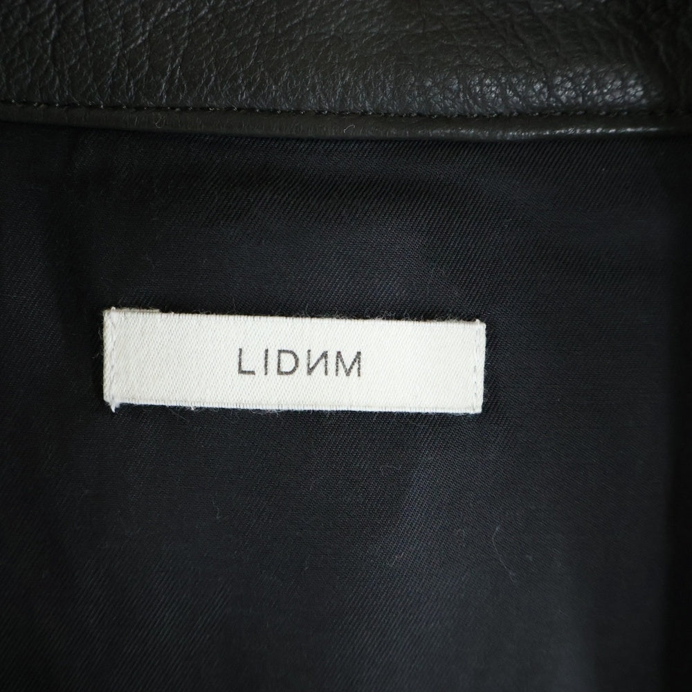 LIDnM(リドム) 23SS VINTAGE GOAT RIDING BLOUSON マルチポケット ジップアップ ゴートレザージャケット ブラック IM23SS04432