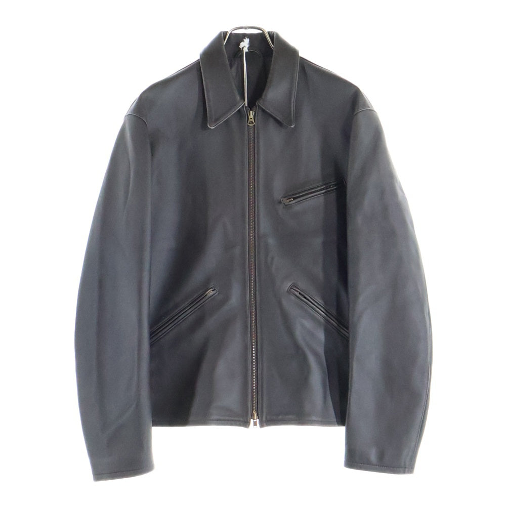 LIDnM(リドム) 25SS VINTAGE WASHED LEATHER ZIP ヴィンテージ加工 ウォッシュド ジップアップ シープレザージャケット ブラウン LM25SS02666