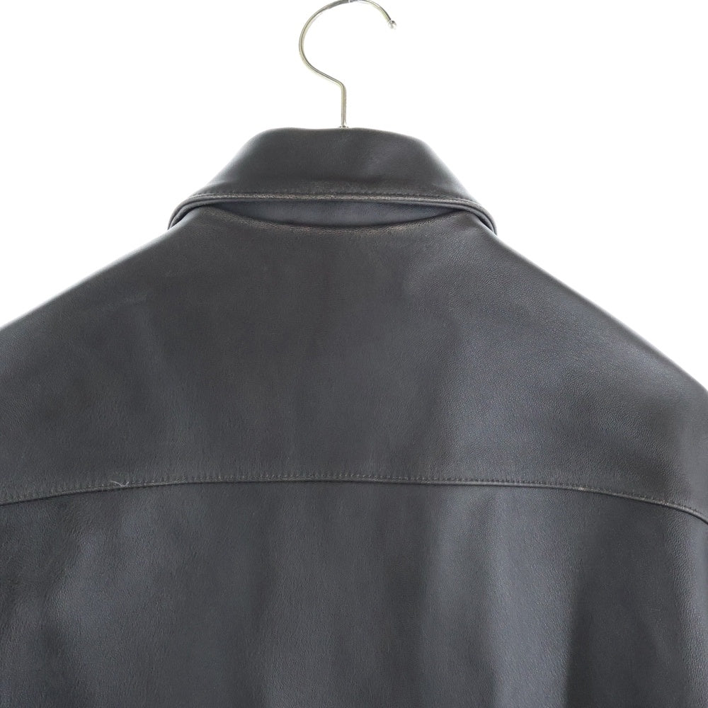 LIDnM(リドム) 25SS VINTAGE WASHED LEATHER ZIP ヴィンテージ加工 ウォッシュド ジップアップ シープレザージャケット ブラウン LM25SS02666