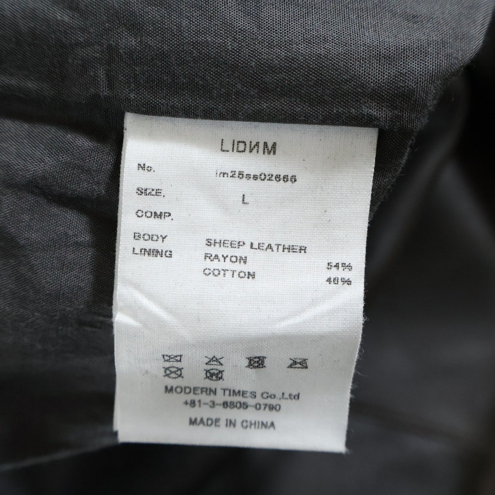 LIDnM(リドム) 25SS VINTAGE WASHED LEATHER ZIP ヴィンテージ加工 ウォッシュド ジップアップ シープレザージャケット ブラウン LM25SS02666