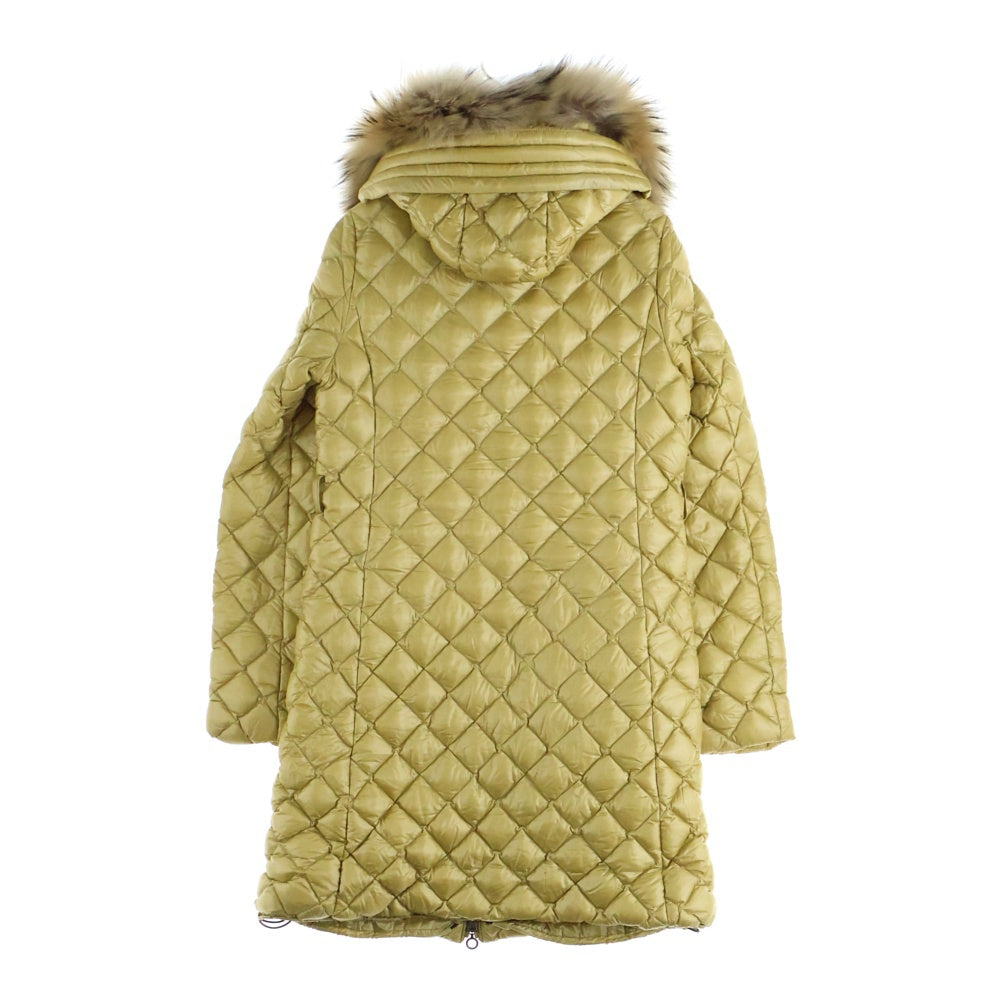 TATRAS(タトラス) 14AW DEADIA ファーフーデッド キルティング ダウンコート イエロー レディース LTA14A4353
