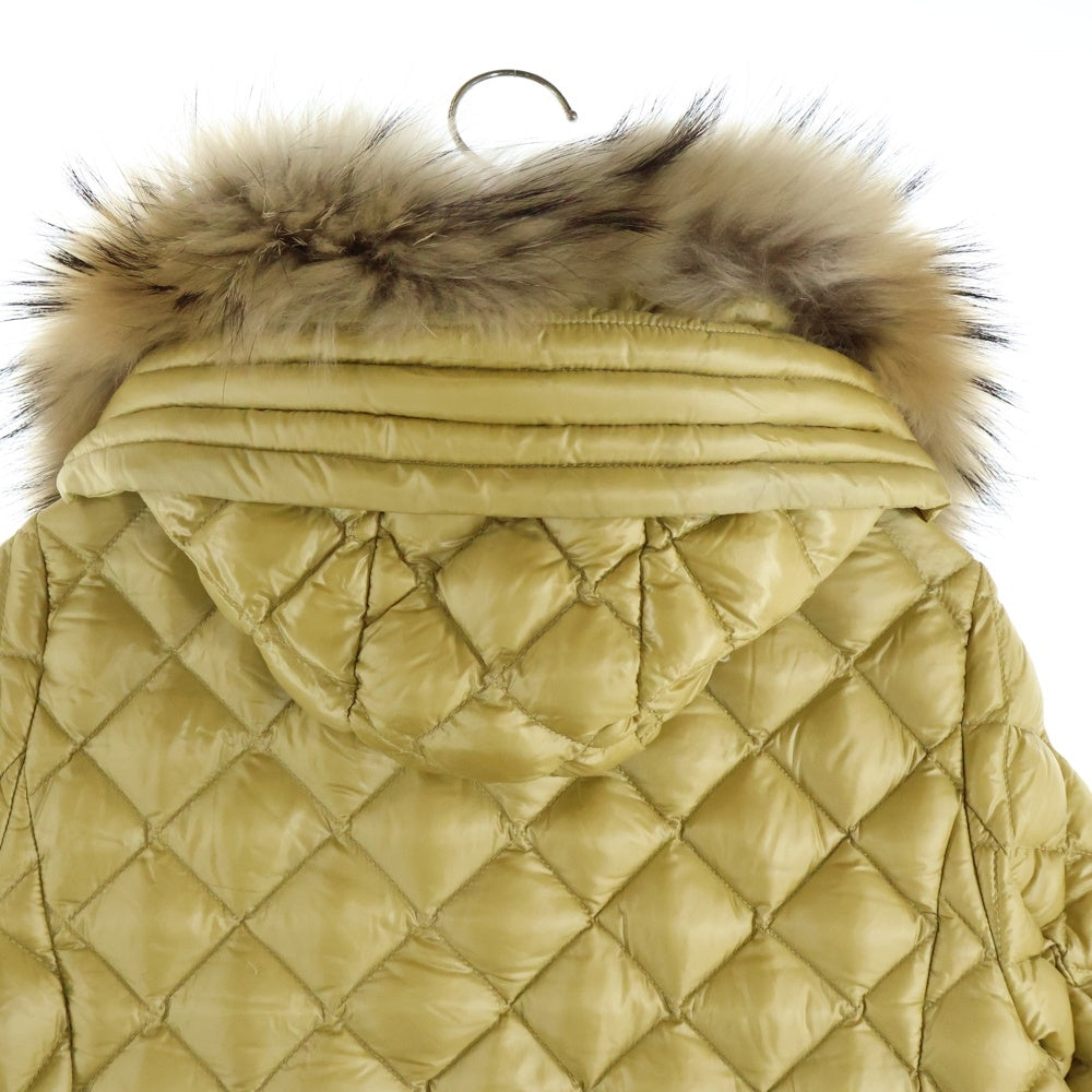 TATRAS(タトラス) 14AW DEADIA ファーフーデッド キルティング ダウンコート イエロー レディース LTA14A4353