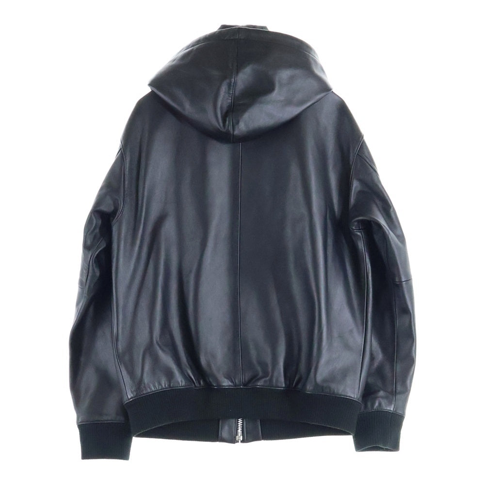 SCHOTT(ショット) LEATHER FULLZIP PARKA レザーフルジップパーカー ジャケット ブラック 782-3950080