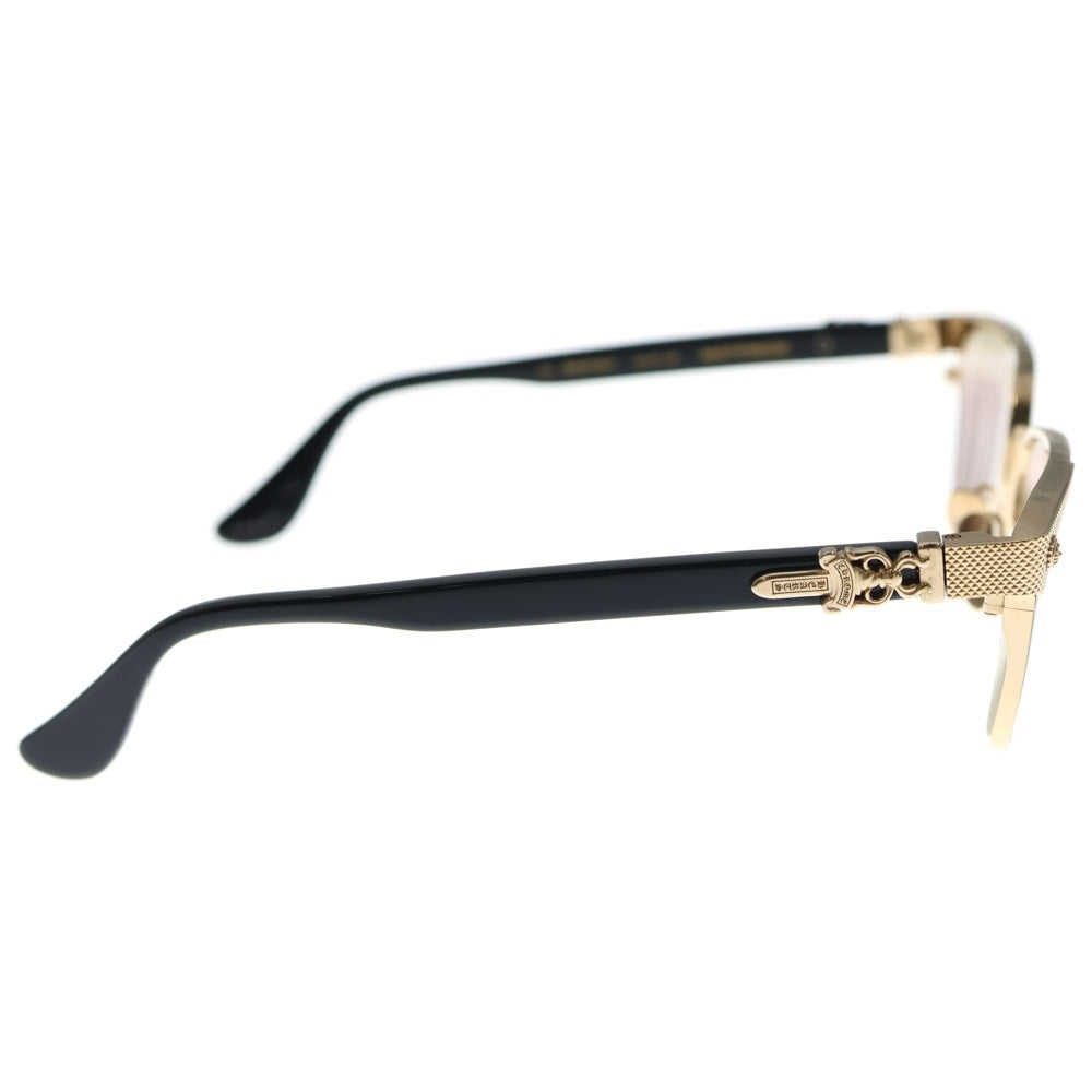 CHROME HEARTS(クロムハーツ) NASTYFREEZE MATTE BLACK GOLD PLATED ナスティフリーズ マット ウエリントン ダガークロステンプル プレーテッド サングラス メガネ ブラック/ゴールド