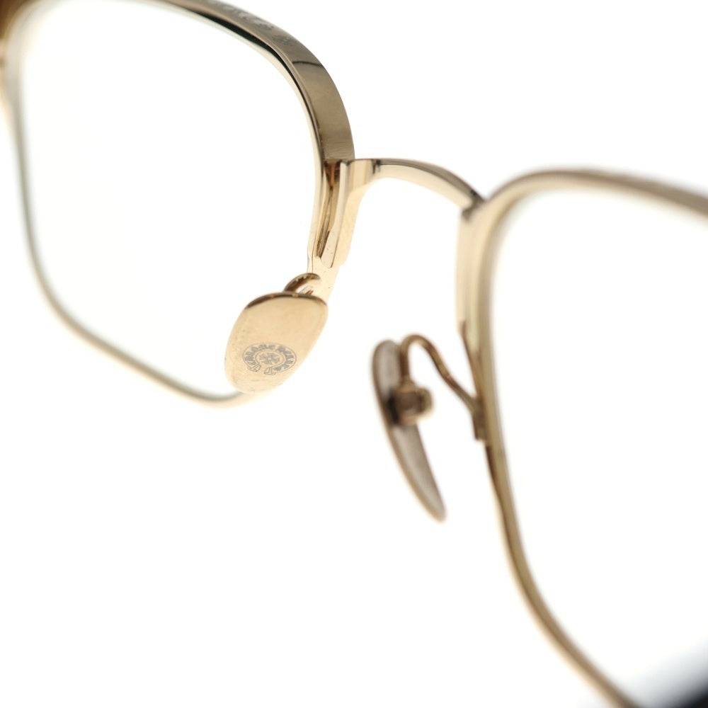CHROME HEARTS(クロムハーツ) NASTYFREEZE MATTE BLACK GOLD PLATED ナスティフリーズ マット ウエリントン ダガークロステンプル プレーテッド サングラス メガネ ブラック/ゴールド
