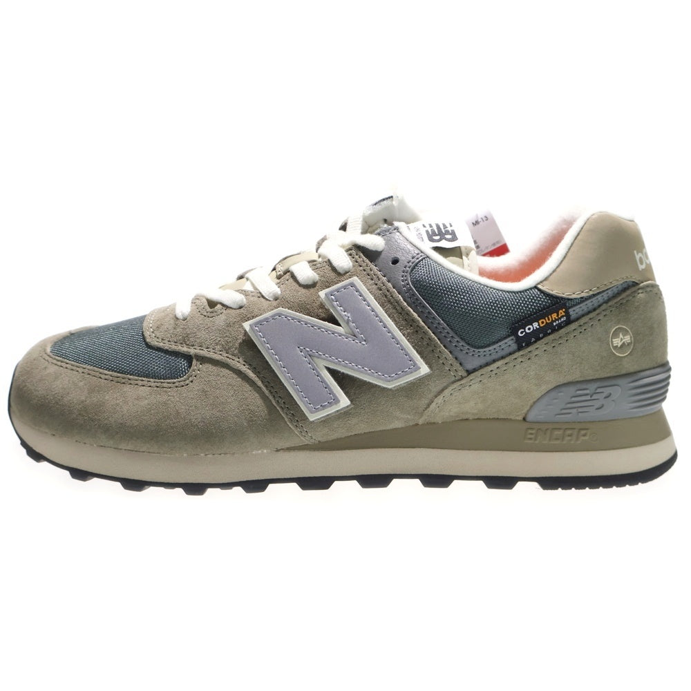 New Balance(ニューバランス) ×ALPHA INDUSTRIES NL574AI2 アルファインダストリーズ スエード ローカットスニーカー グリーン US9.5/27.5cm
