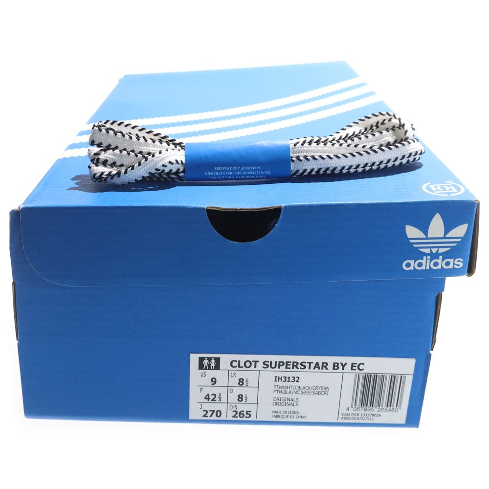 adidas(アディダス) ×CLOT SUPERSTAR CLOUD WHITE/CORE BLACK クロット スーパースター クラウドホワイト/コアブラック ローカットスニーカー ホワイト US9/27cm IH3132