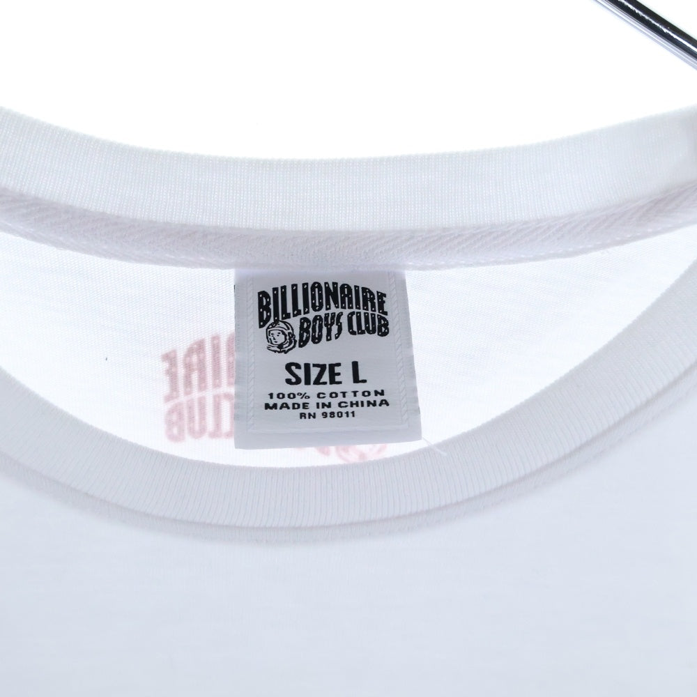 BILLIONAIRE BOYS CLUB(ビリオネアボーイズクラブ) フロントロゴデザイン クルーネック カットソー 半袖Tシャツ ホワイト 891-6207