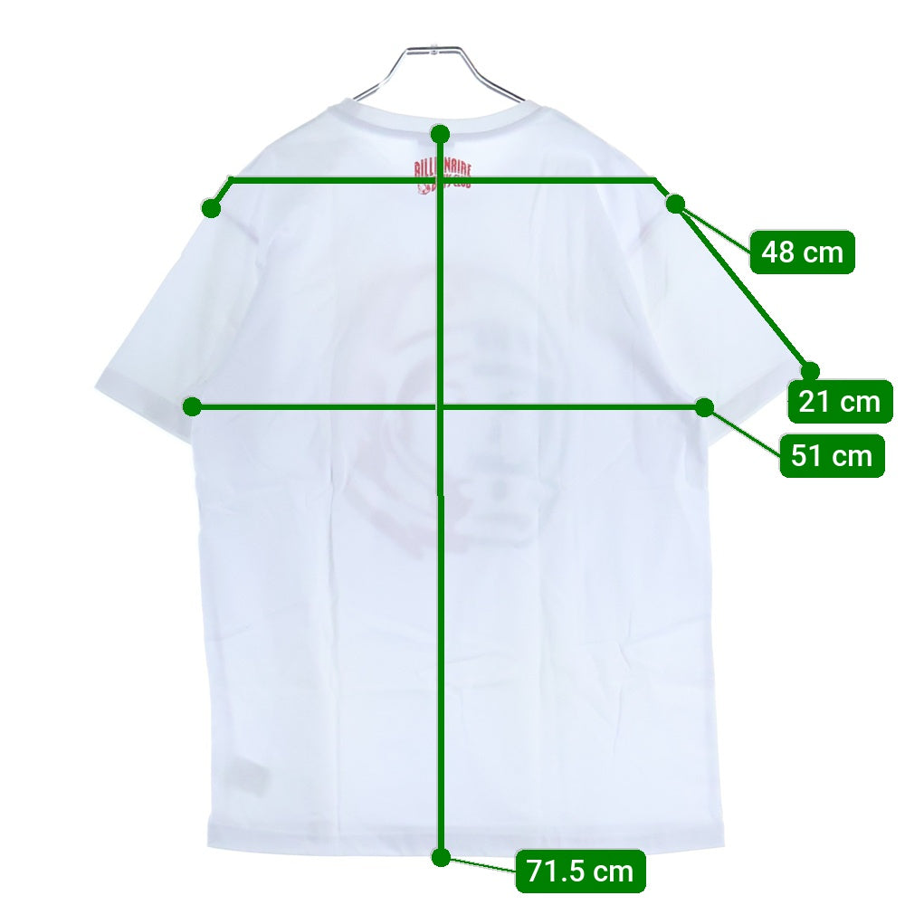 BILLIONAIRE BOYS CLUB(ビリオネアボーイズクラブ) フロントロゴデザイン クルーネック カットソー 半袖Tシャツ ホワイト 891-6207