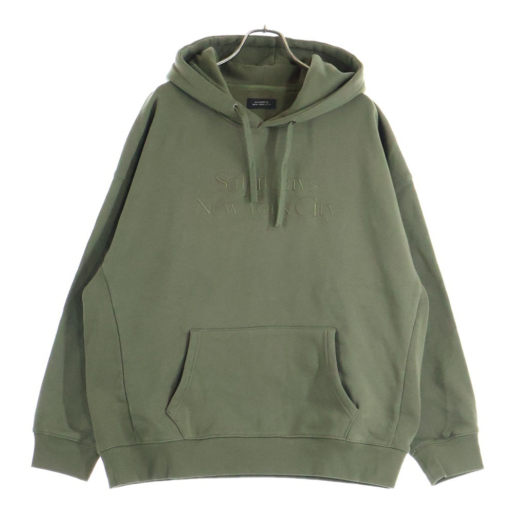 SATURDAYS NEW YORK CITY(サタデイズニューヨークシティ) フロントロゴエンブロイダリーデザイン カンガルーポケット スウェット パーカー