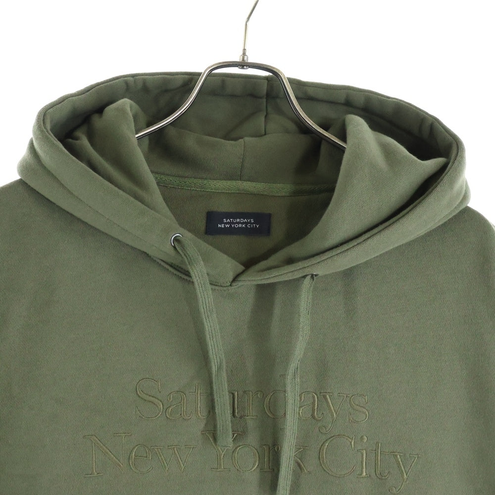 SATURDAYS NEW YORK CITY(サタデイズニューヨークシティ) フロントロゴエンブロイダリーデザイン カンガルーポケット スウェット パーカー