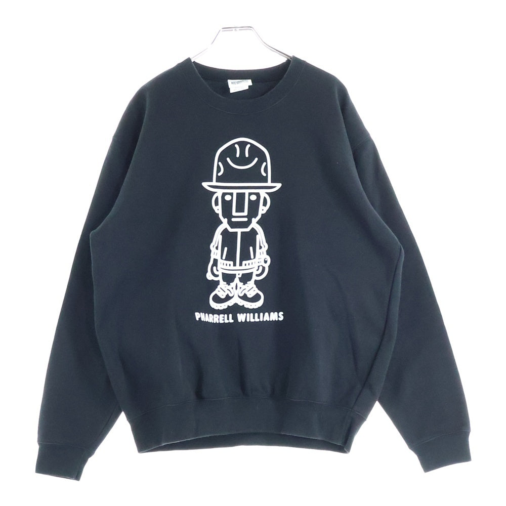 BILLIONAIRE BOYS CLUB(ビリオネアボーイズクラブ) PHARRELL WILLIAMS ファレル ウィリアムズ プリントデザイン クルーネック スウェット セーター ブラック 5928-01