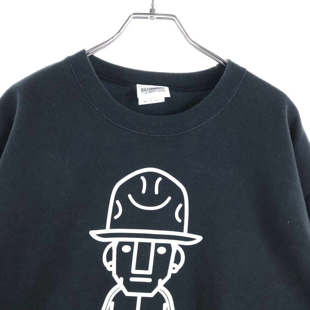 BILLIONAIRE BOYS CLUB(ビリオネアボーイズクラブ) PHARRELL WILLIAMS ファレル ウィリアムズ プリントデザイン クルーネック スウェット セーター ブラック 5928-01