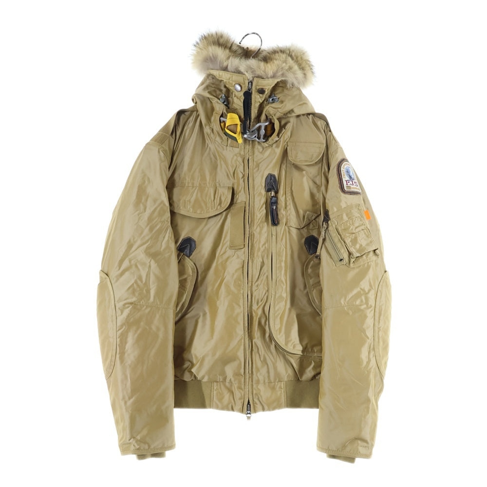 PARAJUMPERS(パラジャンパーズ) DOWN LINER FLIGHT JACKET ダウンライナー マルチポケット ロゴデザイン金具 ファー付き フーデッド フライトジャケット P14FMJCKMA03