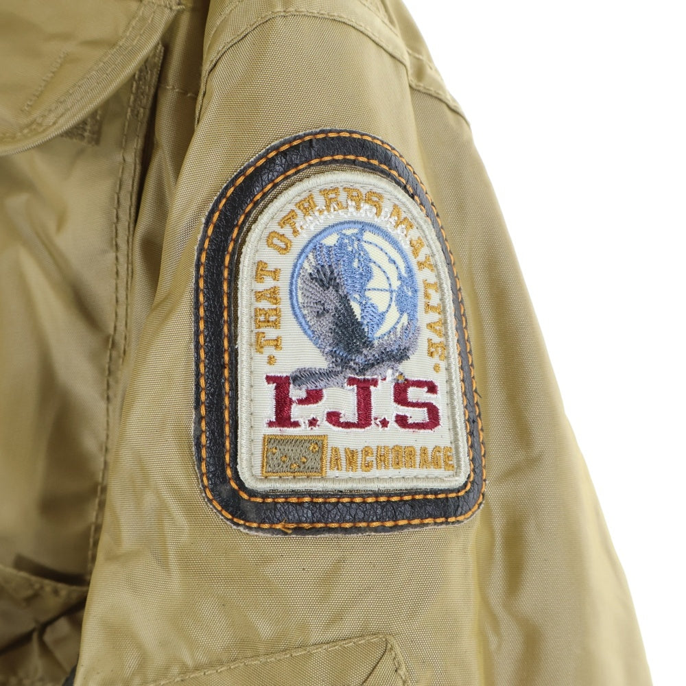 PARAJUMPERS(パラジャンパーズ) DOWN LINER FLIGHT JACKET ダウンライナー マルチポケット ロゴデザイン金具 ファー付き フーデッド フライトジャケット P14FMJCKMA03