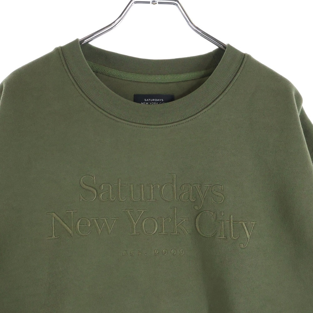 SATURDAYS NEW YORK CITY(サタデイズニューヨークシティ) フロントロゴエンブロイダリーデザイン クルーネック スウェット セーター