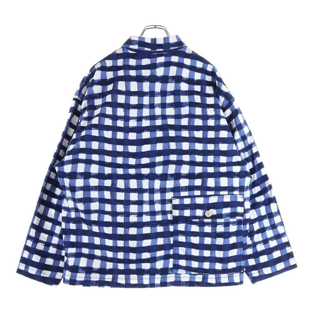 MARNI(マルニ) ×UNIQLO ユニクロ チェック柄 オーバーサイズド ユーティリティ ジャケット ブルー/ホワイト