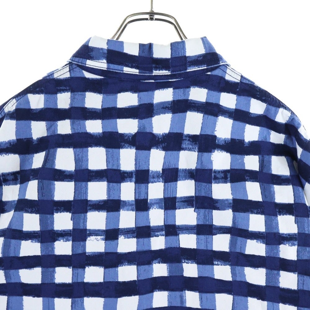 MARNI(マルニ) ×UNIQLO ユニクロ チェック柄 オーバーサイズド ユーティリティ ジャケット ブルー/ホワイト