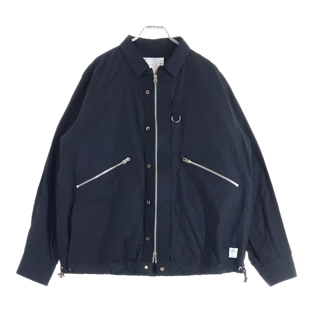 Sacai(サカイ) 23AW THOMAS MASON COTTON POPLIN L/S SHIRT トーマス メイソン コットン ポップリン ロングスリーブ ジップアップシャツ ブラック 23-03171M