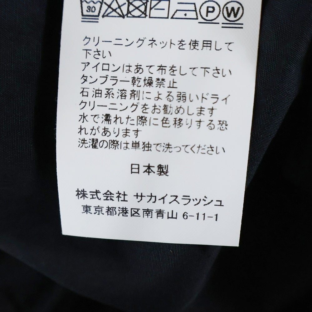 Sacai(サカイ) 23AW THOMAS MASON COTTON POPLIN L/S SHIRT トーマス メイソン コットン ポップリン ロングスリーブ ジップアップシャツ ブラック 23-03171M