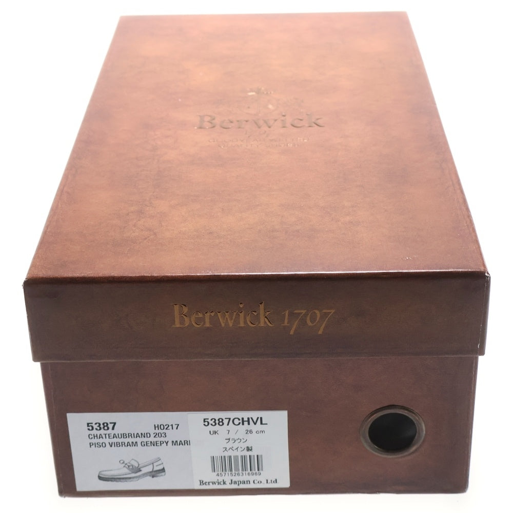 Berwick1707(バーウィック1707) ホースビット レザーコインローファー スリッポン ブラウン 5387CHVL
