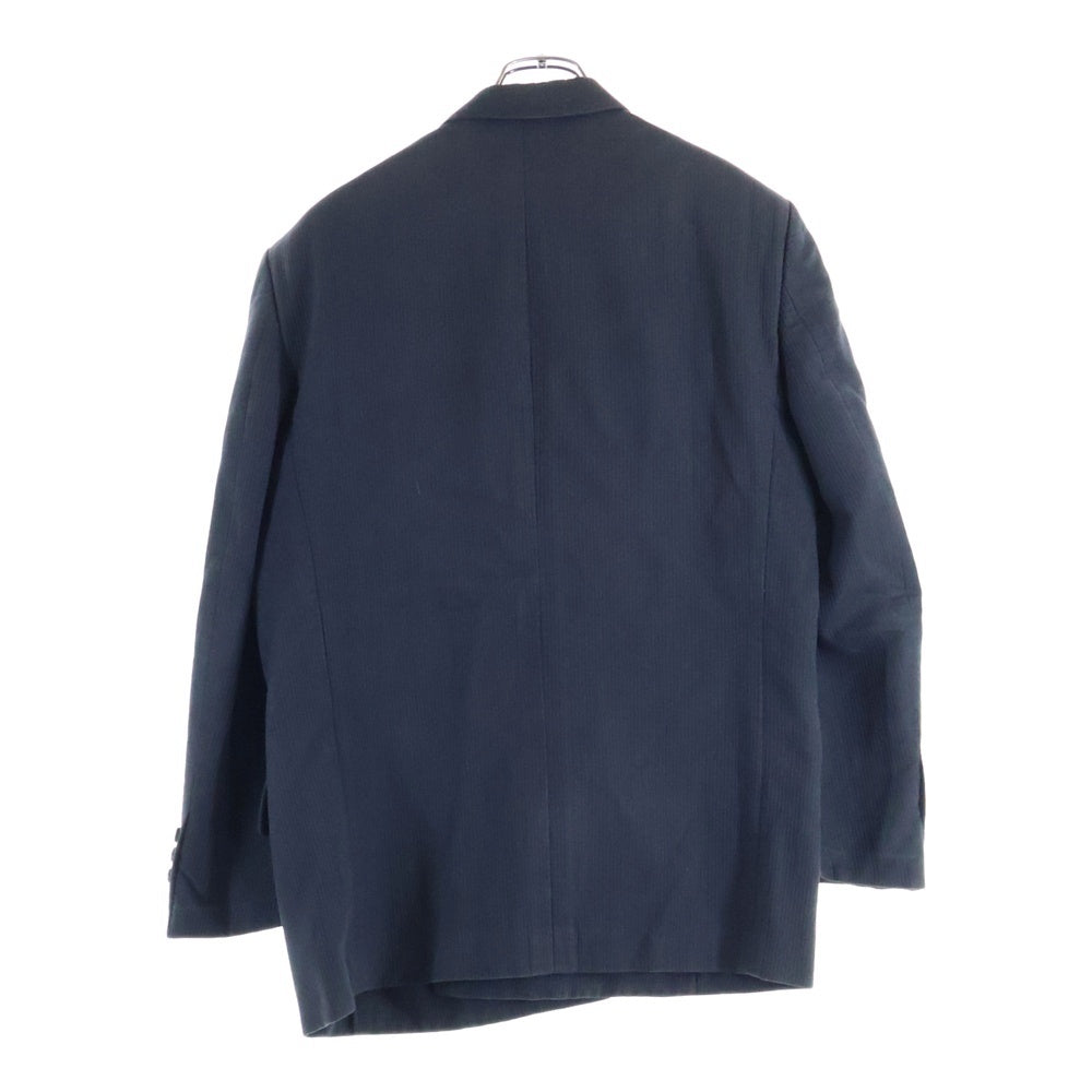 COMME des GARCONS HOMME(コムデギャルソンオム) 80S ストライプ ノーベントデザイン ダブルテーラードジャケット ネイビー HJ-011001M